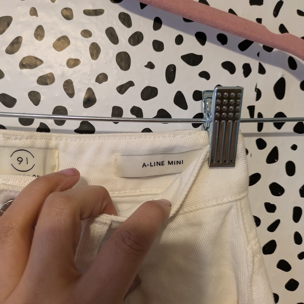 Cotton On Western  Mini Skirt w/ Star Details – Frayed Hem & Front Slit sz 2 - Picture 4 of 7
